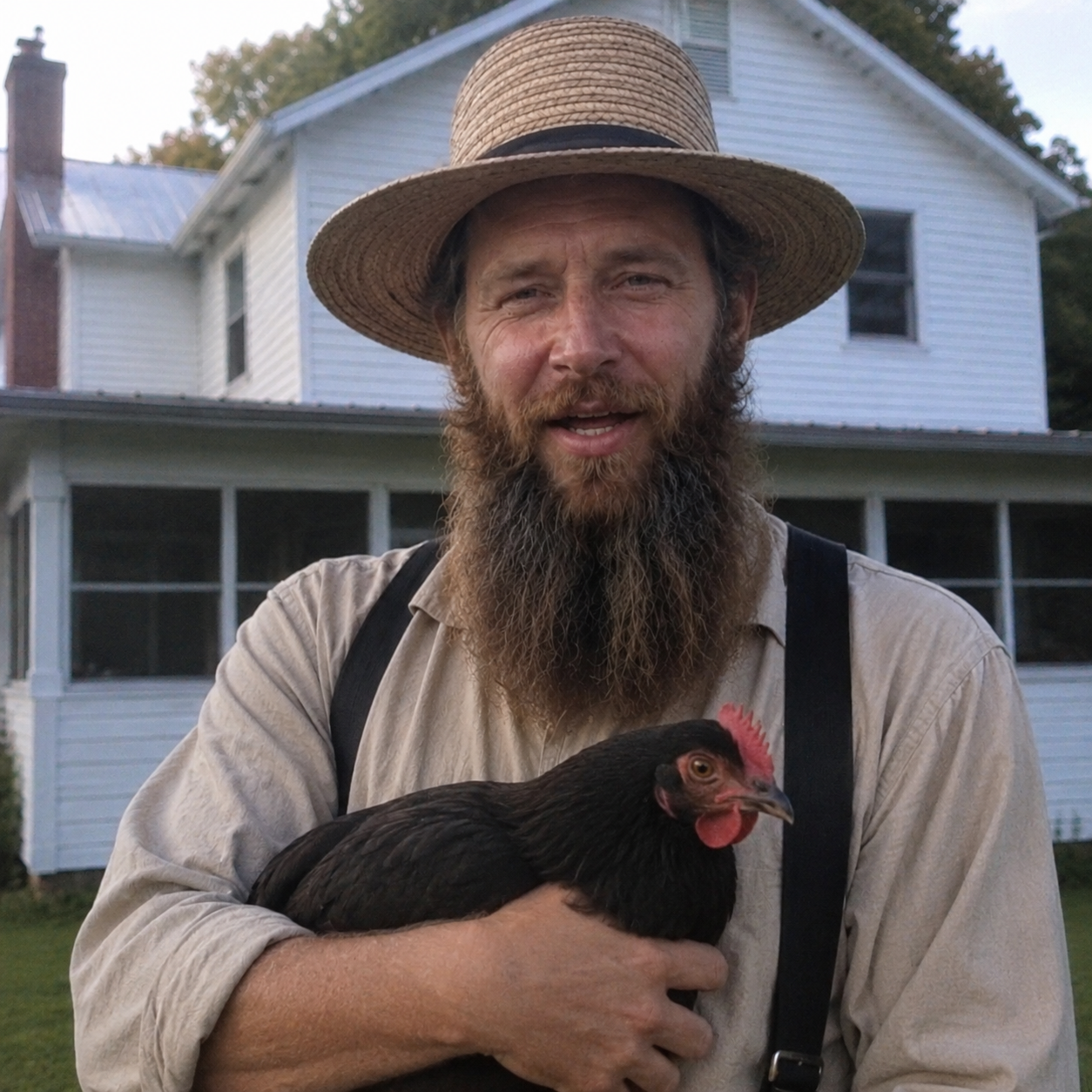 Jonah Yoder on his family homestead